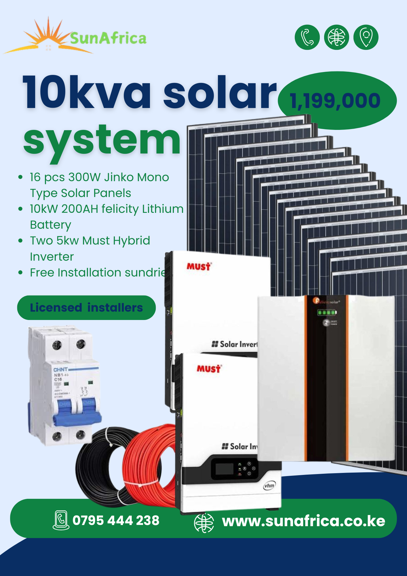 10KVA solar system - SunAfrica