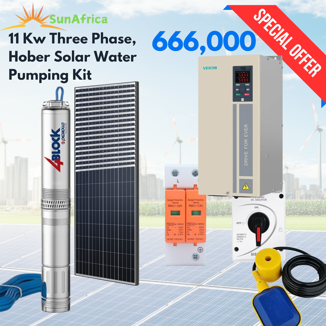 11 Kw Three Phase, Veichi Solar Water Pumping Kit - SunAfrica