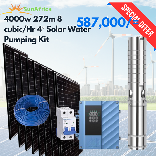 4000w 272m 8000L/h Solar pumping Kit - SunAfrica