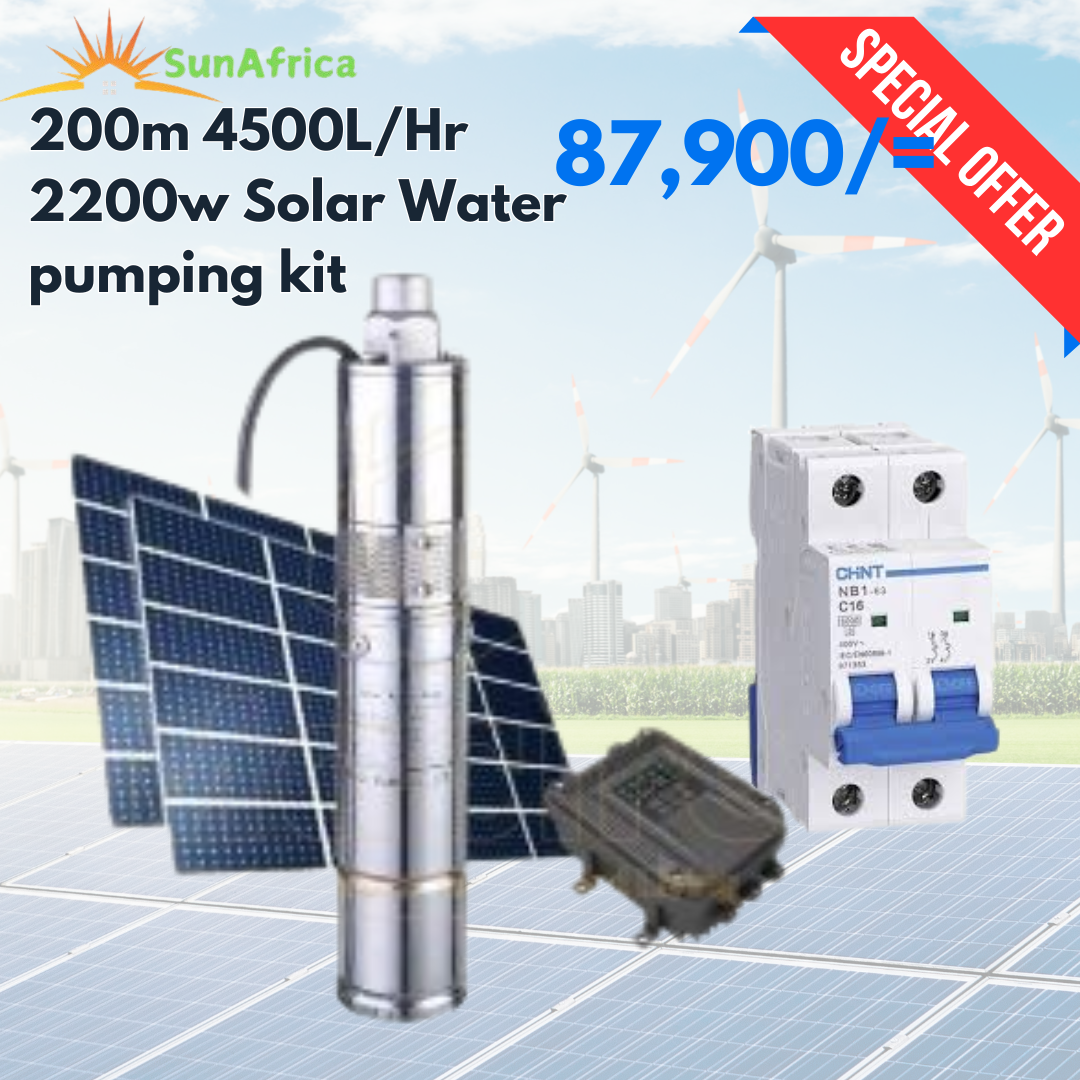 2200w, 200m 4500L/Hr Solar Water Pump - SunAfrica