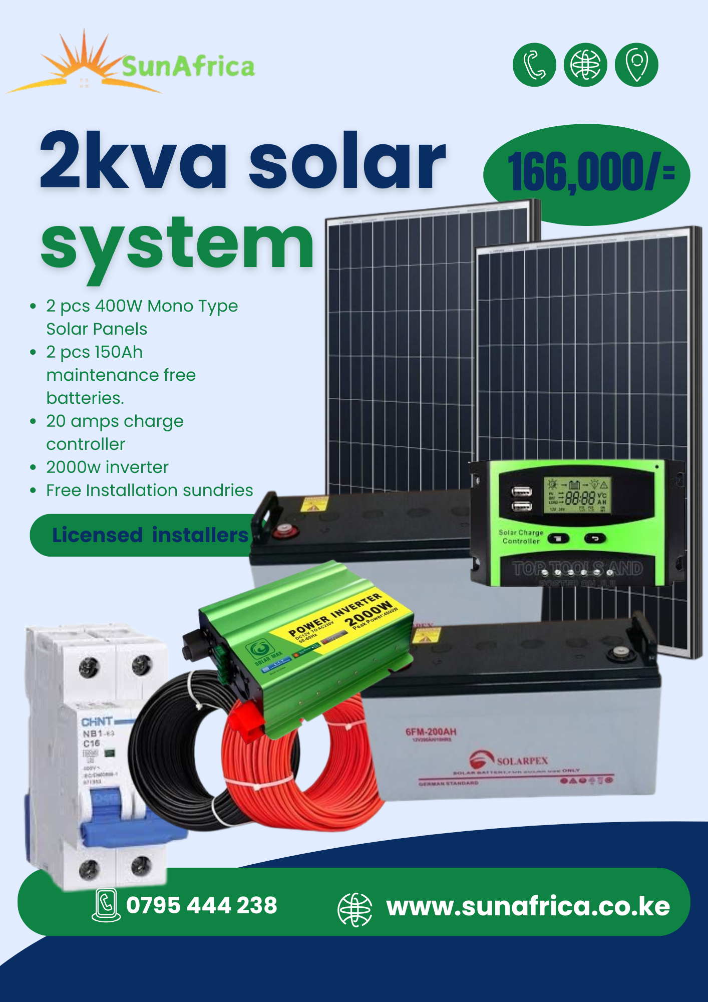 2 KVA solar system kit - SunAfrica