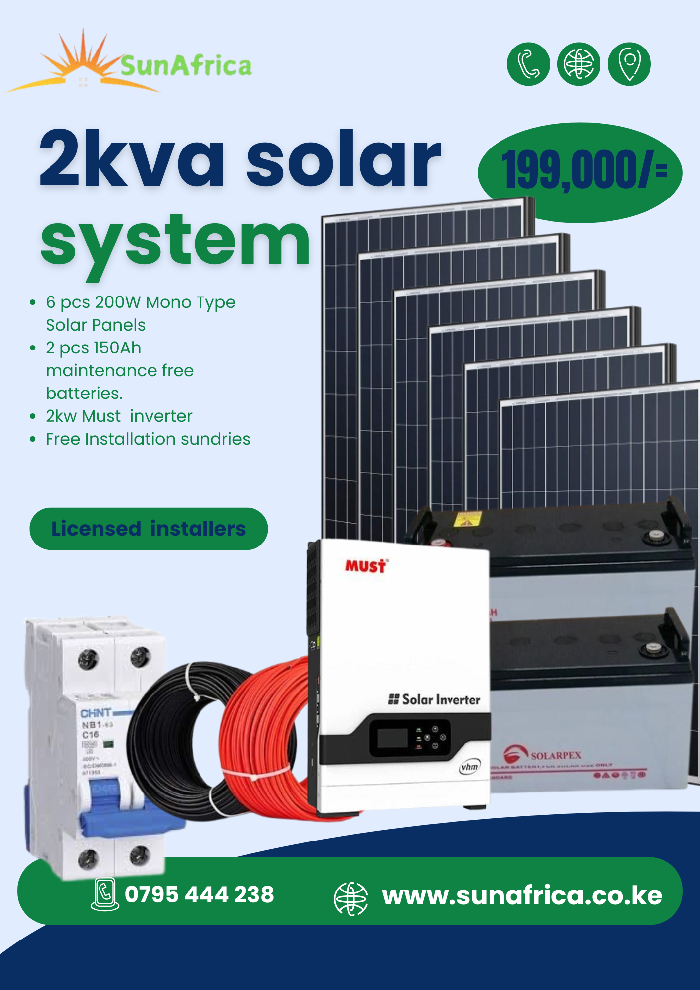 2 KVA solar system kit - SunAfrica