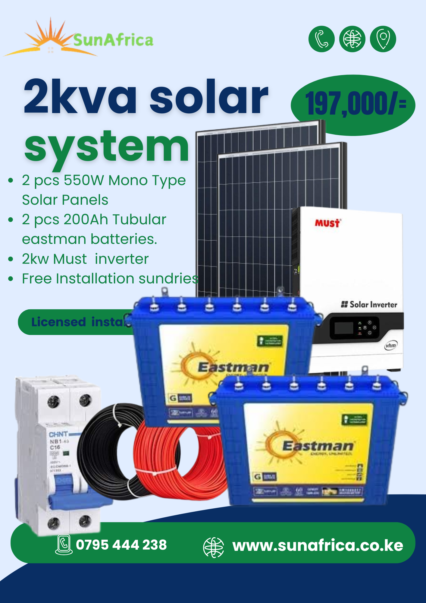 2 KVA solar system kit - SunAfrica